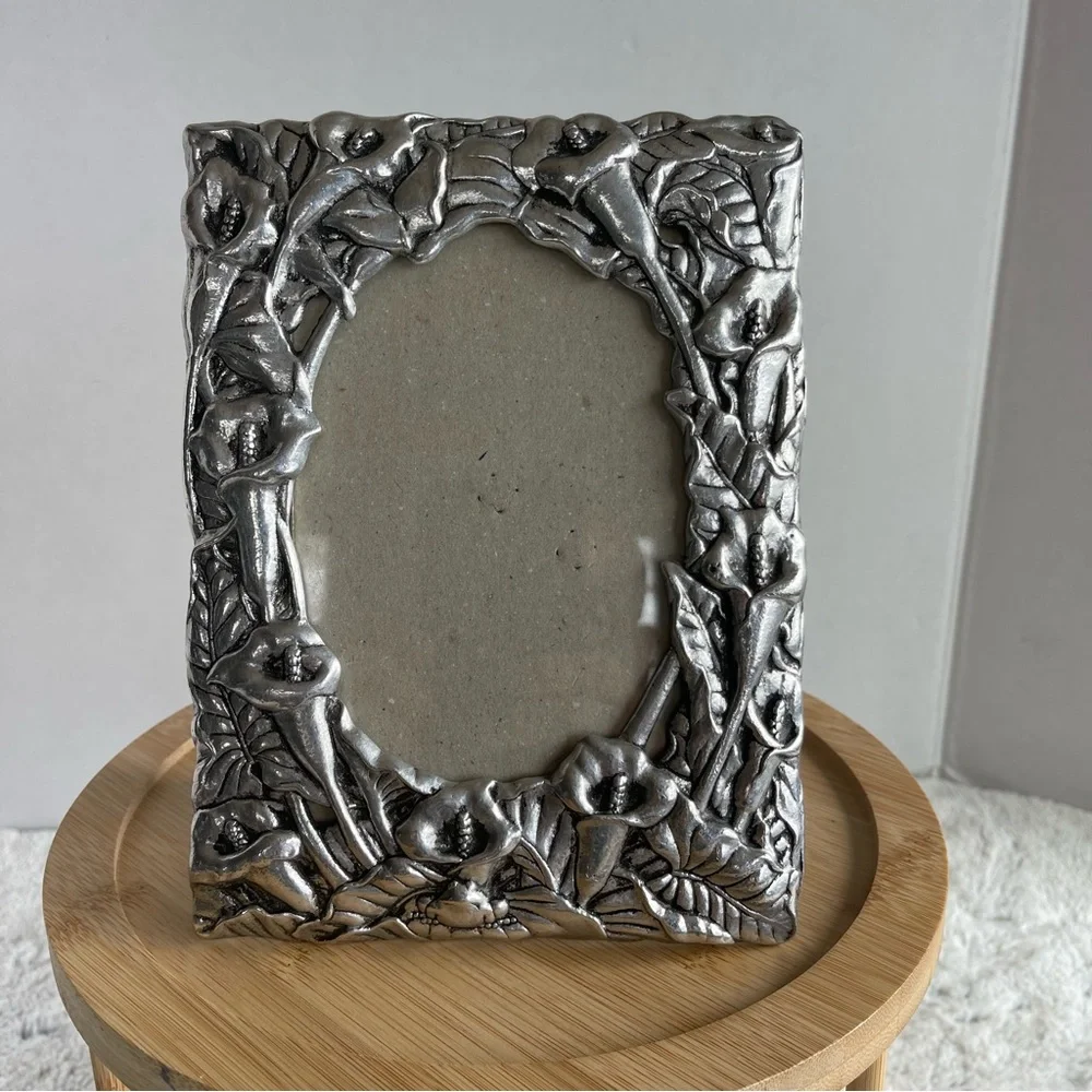 Arthur Court Pewter Calla Lilies Photo Frame Vintage 1993